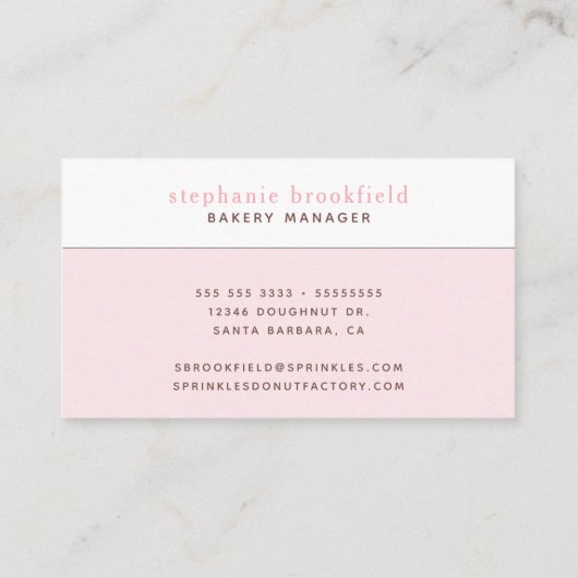 ドーナスタイリッシュツパターンピンクベーカリーカフェ 名刺 (裏面)