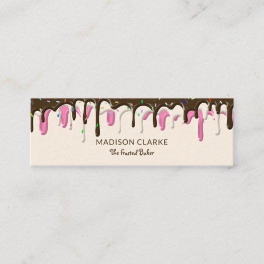 ドーナッツつや消しスプリンクルズベーカーベーカリー スキニー名刺 (正面)