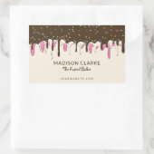 ドーナッツつや消しスプリンクルズベーカーベーカリー 長方形シール (バッグ)