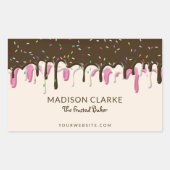 ドーナッツつや消しスプリンクルズベーカーベーカリー 長方形シール (正面)