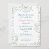 ドーナッツとキャンディスプリンクル男の赤ちゃんシャワー 招待状 (正面)