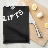 ドーナッツとデッドリフト – ジおもしろいムトレーニング キッチンタオル (四つ折り)