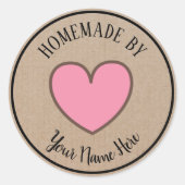 ドーナッツクッキーケーキハート手作りバイヴィンテージクラフト ラウンドシール (正面)