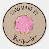 ドーナッツクッキーケーキホームメイドバイヴィンテージクラフト ラウンドシール (正面)