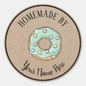 ドーナッツクッキーケーキホームメイドバイヴィンテージクラフト ラウンドシール (正面)
