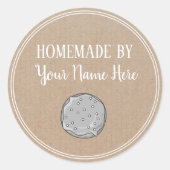 ドーナッツクッキーケーキホームメイドバイヴィンテージクラフト ラウンドシール (正面)