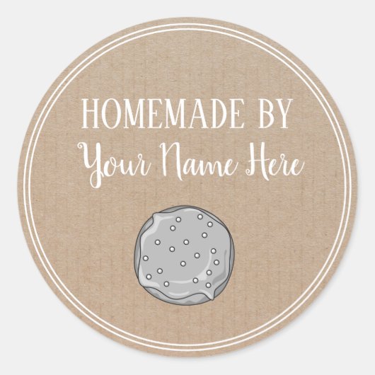 ドーナッツクッキーケーキホームメイドバイヴィンテージクラフト ラウンドシール (正面)