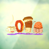 ドーナッツショップコーヒードーナツまたはカップケーキ広告 ウィンドウサイン (シート3)