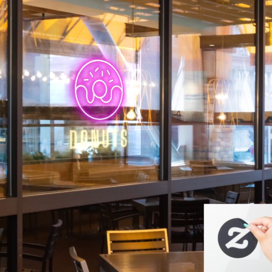 ドーナッツショップネオン ウィンドウサイン (レストラン窓)
