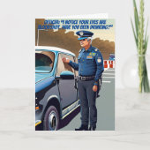 ドーナッツジョークおもしろいポリス誕生日 カード (正面)