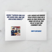 ドーナッツジョークおもしろいポリス誕生日 カード (内部)