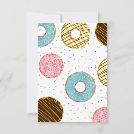 ドーナッツスイーツお祝いをテーマにした誕生日サンキューユナイテッド サンキューカード (裏面)