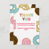 ドーナッツスイーツお祝いをテーマにした誕生日サンキューユナイテッド サンキューカード (正面/裏面)