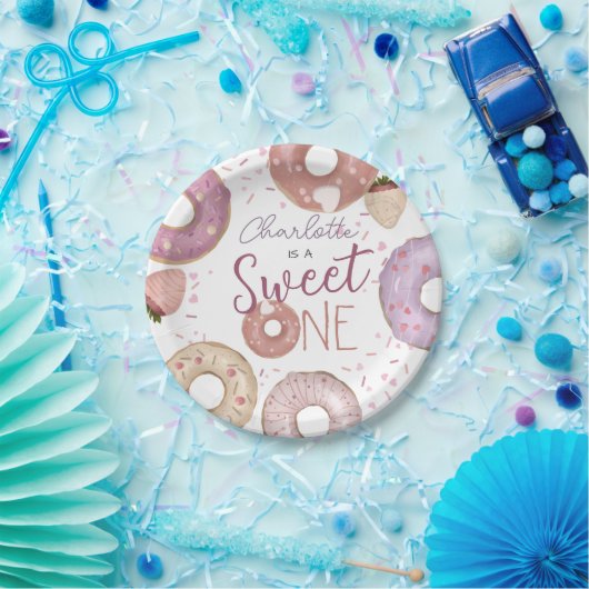 ドーナッツスウィートワン誕生日 ペーパープレート (パーティー)