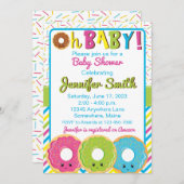 ドーナッツスウィート物ベビーシャワー招待状 招待状 (正面/裏面)