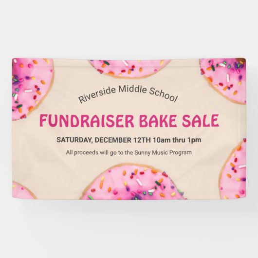 ドーナッツパティススクール教会ファンドレイザーベイクセール 横断幕 (横)