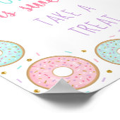 ドーナッツピンク金ゴールドワンは甘いトリートメント誕生日 ポスター (角)