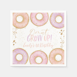 ドーナッツピンク金ゴールド1st誕生日ナプキンズドーナツ成長 スタンダードカクテルナプキン