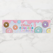 ドーナッツフォーエバースウィート4thバースデーパーティーのお願い ペットボトルラベル (シングルラベル)