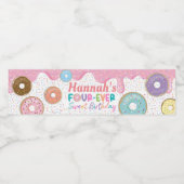 ドーナッツフォーエバーズスウィート4thバースデーパーティーお水に賛成 ペットボトルラベル (シングルラベル)