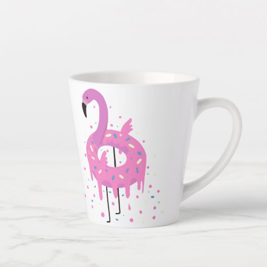ドーナッツフラミンゴおもしろい カフェラテマグ (右)