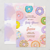 ドーナッツベイビーシャワー 招待状 (正面/裏面)