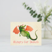 ドーナッツ付きグリーンドラゴン ポストカード (スタンド正面)