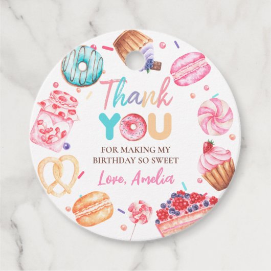 ドーナットキャンディ誕生日メッセージカード フェイバータグ (正面)