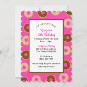 ドーナットスプリンクルズピンク誕生日 招待状 (正面)