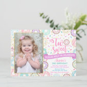 ドーナットフォト誕生日招待状ツスウィートパーティー 招待状 (スタンド正面)