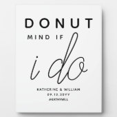 ドーナットマもしインド私はシンプル結婚式の引き出物標識 フォトプラーク (正面)