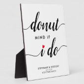 ドーナットマもしインドI赤いハート結婚式の引き出物プラーク フォトプラーク (側面)