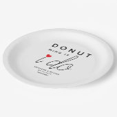 ドーナットマインドもし私は赤いハートの結婚スナックをする ペーパープレート (アングル)