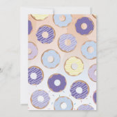 ドーナッ恋しく思トザパーティー誕生日ドーナツブルーケーキ 招待状 (裏面)