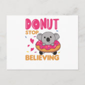 ドーナツおもしろいピンクの可愛いコアラ動物 ポストカード (正面)