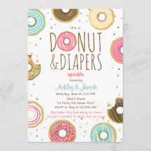 ドーナツおよびおむつは招待の男女共学のシャワーを振りかけます