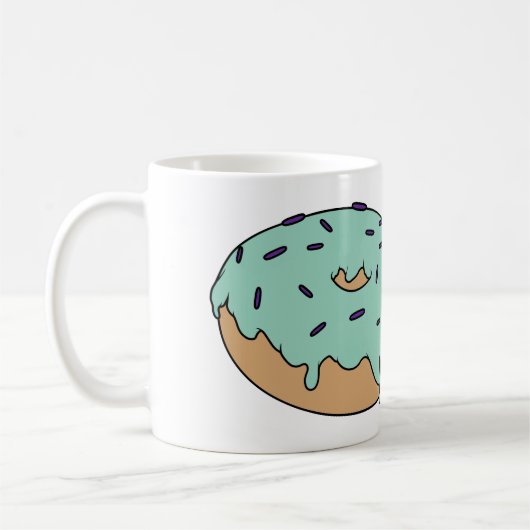 ドーナツお気に入りのをカスタマイズ可能 コーヒーマグカップ (左)