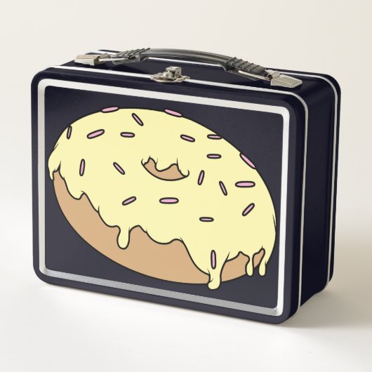 ドーナツお気に入りのをカスタマイズ可能 メタルランチボックス (正面)