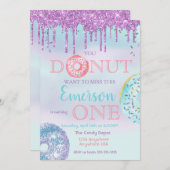 ドーナツお誕生日恋しく思か 招待状 (正面/裏面)