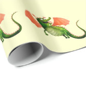 ドーナツが付いている緑ドラゴン ラッピングペーパー (ロールコーナー)