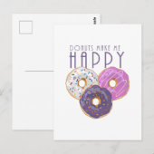 ドーナツが私を幸せにする ポストカード (正面/裏面)