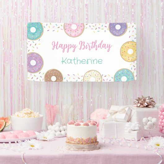 ドーナツが育つ 横断幕 (パーティー)