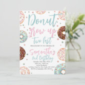 ドーナツが2歳に！水彩ガールの誕生日 招待状 (スタンド正面)