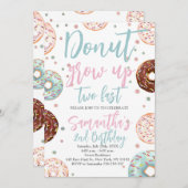 ドーナツが2歳に！水彩ガールの誕生日 招待状 (正面/裏面)