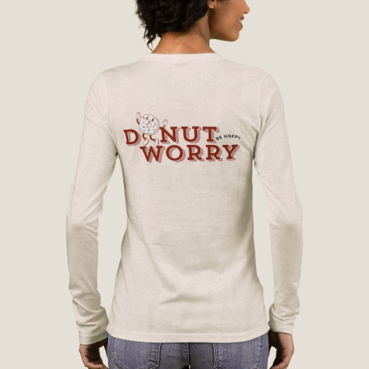ドーナツでハッピー Funny Retro Tシャツ (背面)