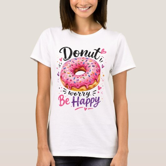 ドーナツでハッピー Tシャツ (正面)