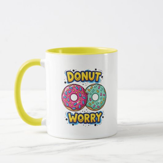ドーナツで心配するな コーヒーマグ マグカップ (左)