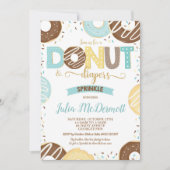 ドーナツとおむつのベビーにベビーシャワーを散らす 招待状 (正面)