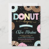 ドーナツとおむつのベビーにベビーシャワー 招待状 (正面)