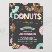 ドーナツとおむつのベビーガールシャワードーナツ 招待状 (正面/裏面)